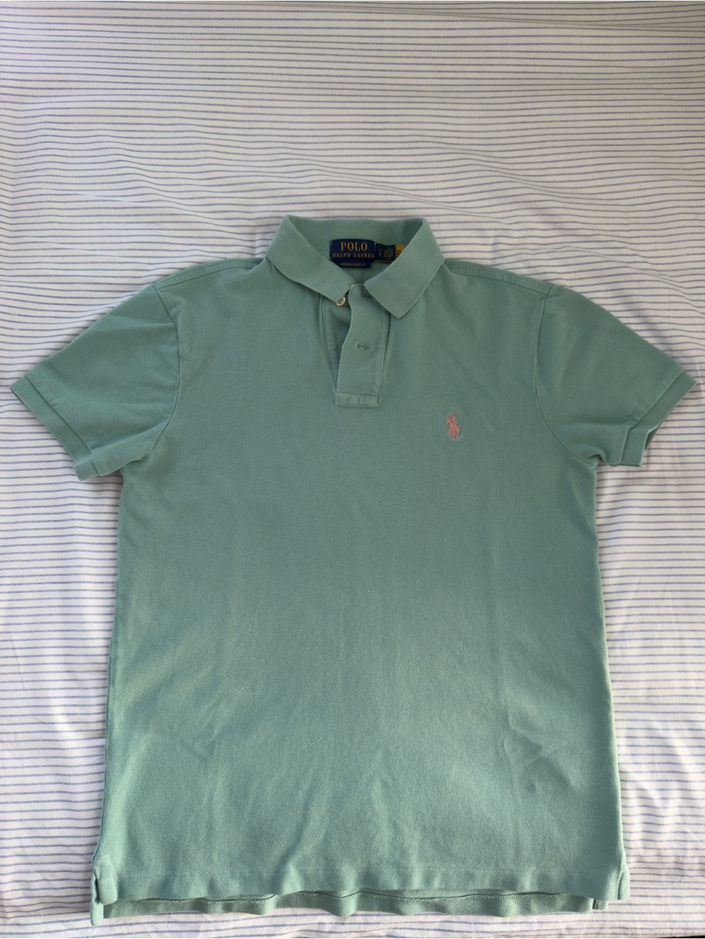 Polo by Ralph Lauren Mint Green Polo with Pink Pony Logo